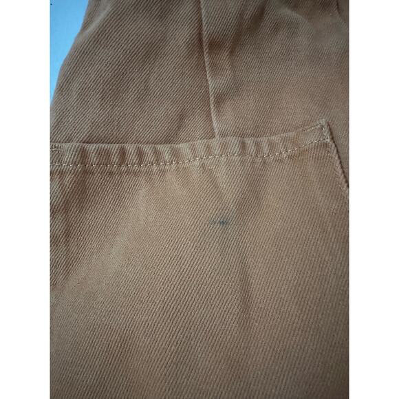 ASOS Pants Women's 26 Camel Wide Leg Crop Cotton Denim Fall Neutral Indie - Picture 10 of 11